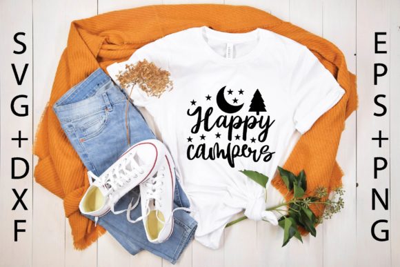 Happy Campers Graphics for T-Shirt Designs and Crafts